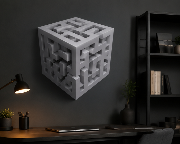 3D Cube Illusion Wall Sticker