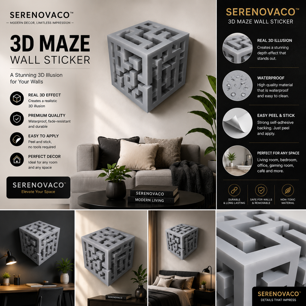 3D Cube Illusion Wall Sticker