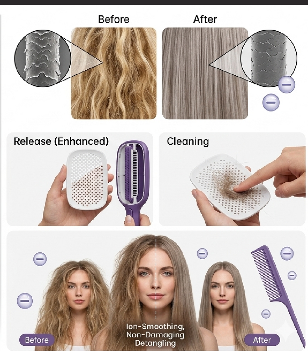 Self Cleaning Hair Comb