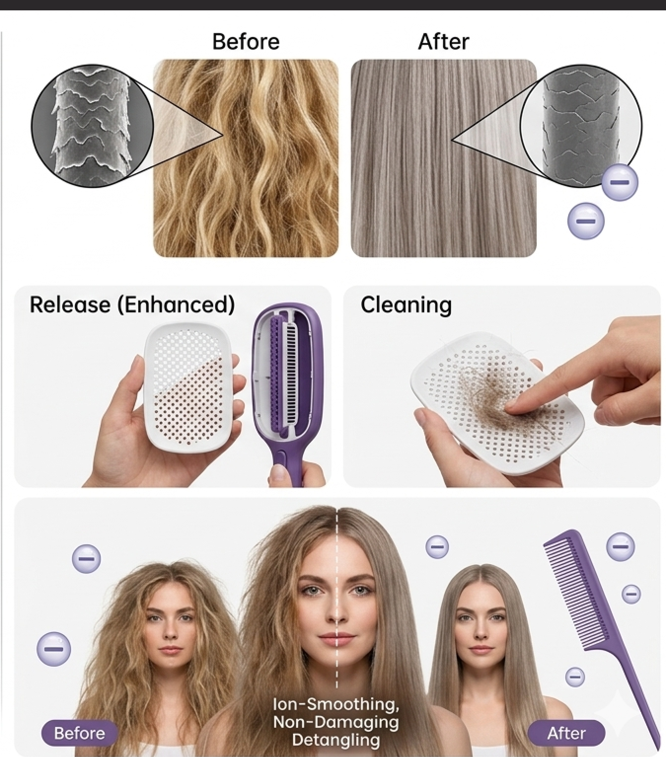 Self Cleaning Hair Comb